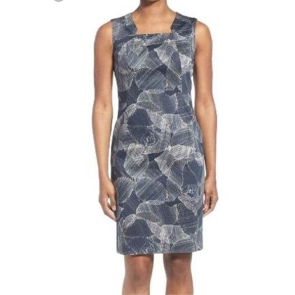 HUGO BOSS Dokysina Dress Abstract‎ Floral Knee Length Sleeveless Size 12 BIN Q - Picture 2 of 14